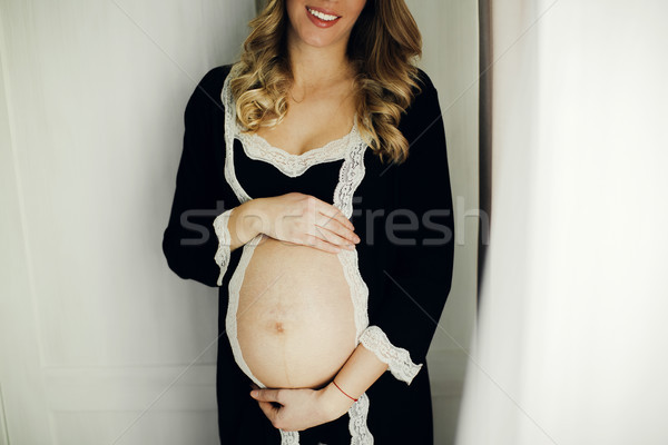 фото красивой беременная женщина белья позируют Сток-фото © boggy
