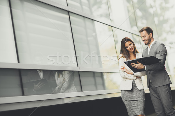 Business partners analyze the business results Stock photo © boggy