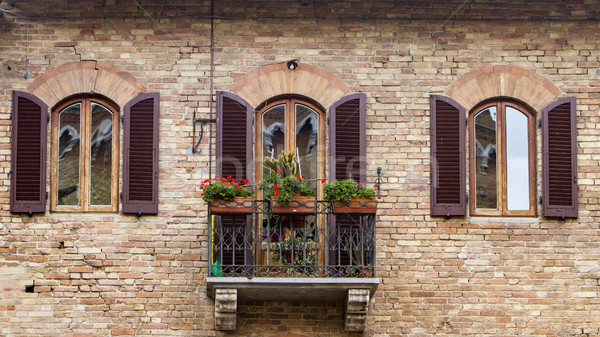 Foto stock: Italia · vista · balcón · Windows · flor · edificio