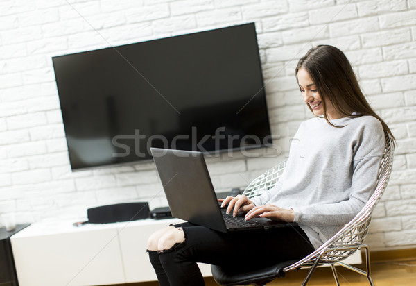 Woman with lap top Stock photo © boggy