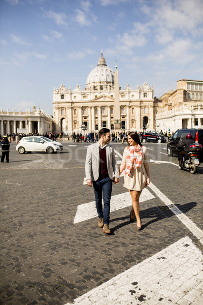 Loving couple in the Vatican, Italy Stock photo © boggy
