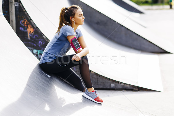 Stock foto: Ausübung · Freien · ziemlich · Fitness · Sommer