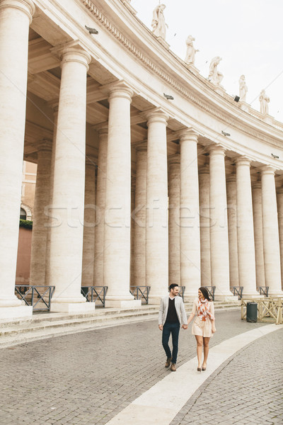 Foto stock: Amoroso · casal · praça · vaticano · mulher · homem