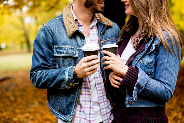 Romantic couple in the park Stock photo © boggy