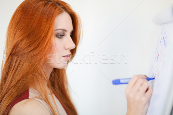 Young woman writing in the office Stock photo © boggy