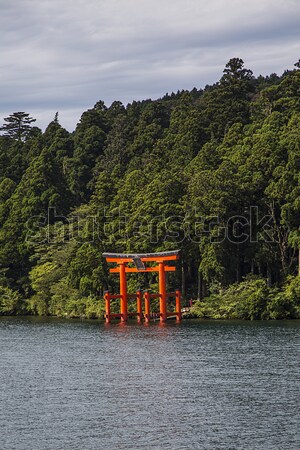 Lac rouge ange ciel diable religion [[stock_photo]] © boggy