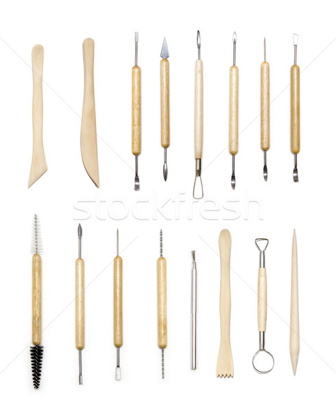 Poterie outils groupe isolé blanche fond [[stock_photo]] © boggy