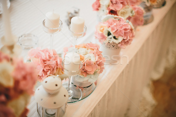 Flower wedding decoration on the table Stock photo © boggy