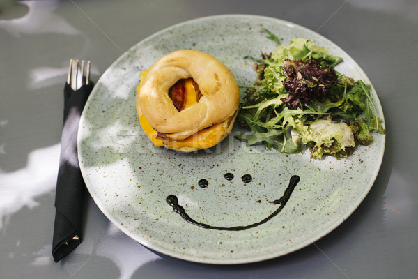 сэндвич пластина салата украшение мнение продовольствие Сток-фото © boggy