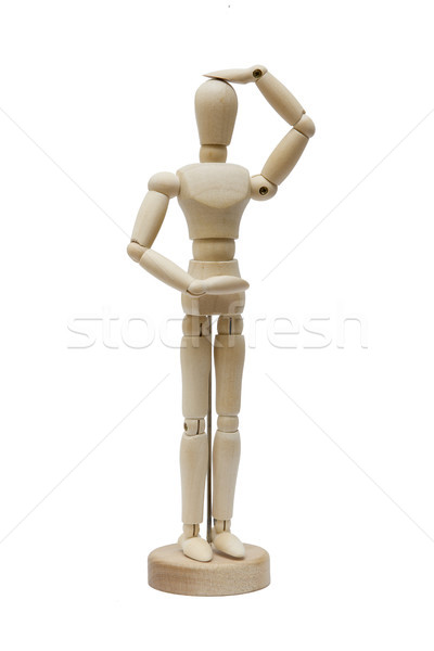 Wooden dummy isolated on a white background Stock photo © boggy