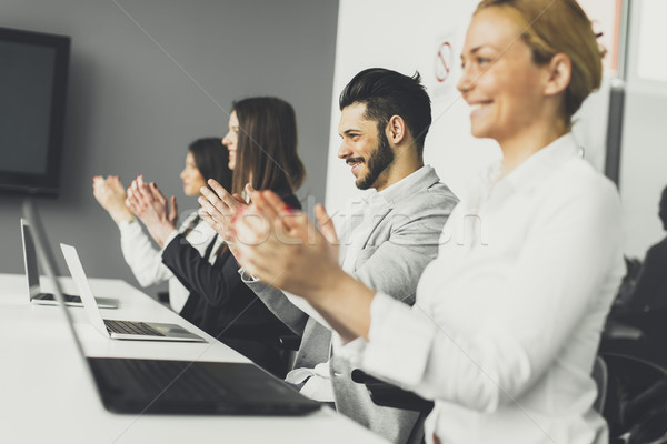 Business people applauding at conference Stock photo © boggy