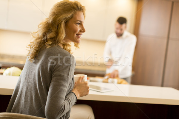 Maaltijd keuken moderne voedsel man Stockfoto © boggy