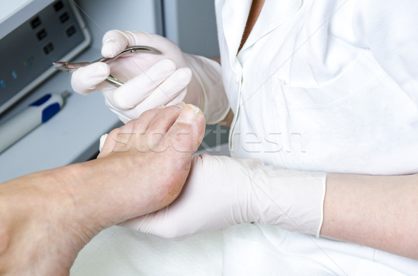 Pedicure leczenie szczegół stóp salon kobieta Zdjęcia stock © boggy