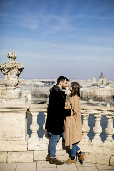 Pareja amor magnífico paisaje vista Foto stock © boggy