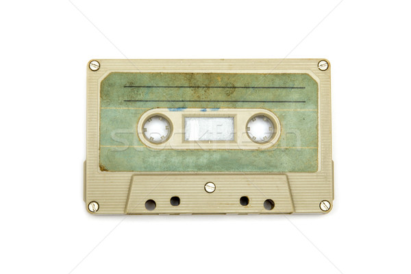 Vintage audio cassette isolated white background Stock photo © boggy