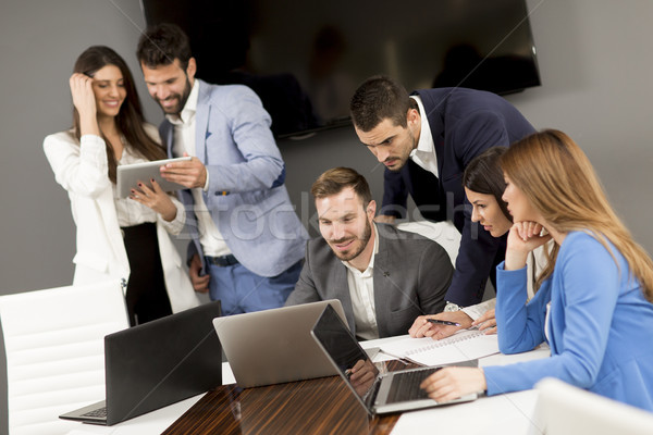 Team building in a modern office Stock photo © boggy