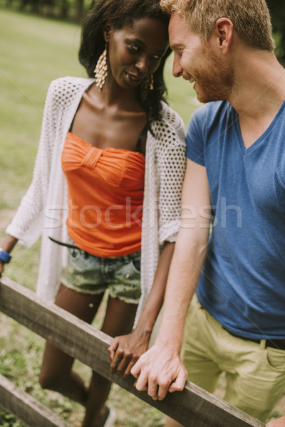 Couple parc jeunes été jour Homme [[stock_photo]] © boggy