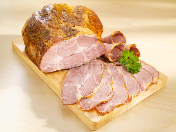 Stock photo: Roasted pork neck
