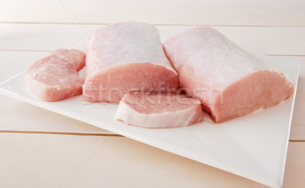 Raw pork chop on a plate  Stock photo © bogumil