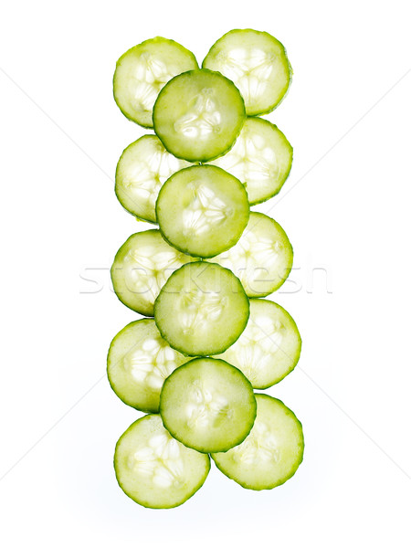 Slices of cucumber isolated on white background Stock photo © bogumil