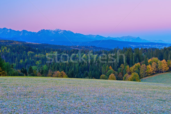 Belo madrugada ocidental montanhas ver céu Foto stock © bogumil