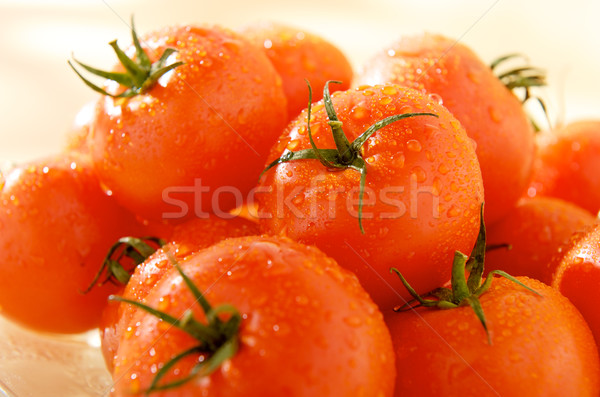 Grupo maduro tomates jantar vermelho espelho Foto stock © bogumil