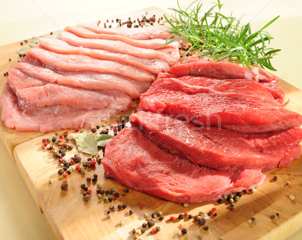 Raw pork chop and steaks for barbecue  Stock photo © bogumil