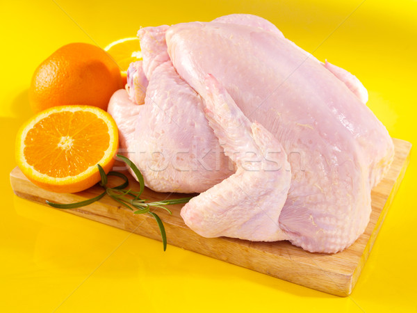Greggio pollo fresche tagliere arance foglia Foto d'archivio © bogumil