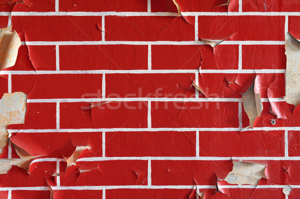 Old wall with flaky paint. Pattern of bricks. Stock photo © bogumil