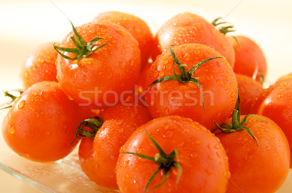 Foto d'archivio: Gruppo · maturo · pomodori · piatto · cena · rosso