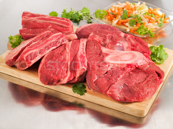 Raw beef shank on a cutting board Stock photo © bogumil