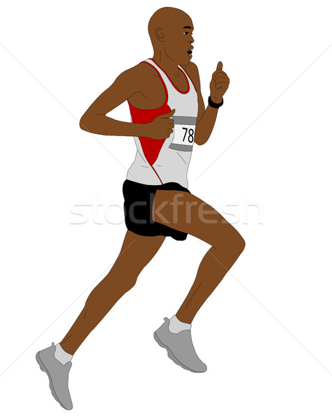 detailed illustration of marathon runner Stock photo © bokica