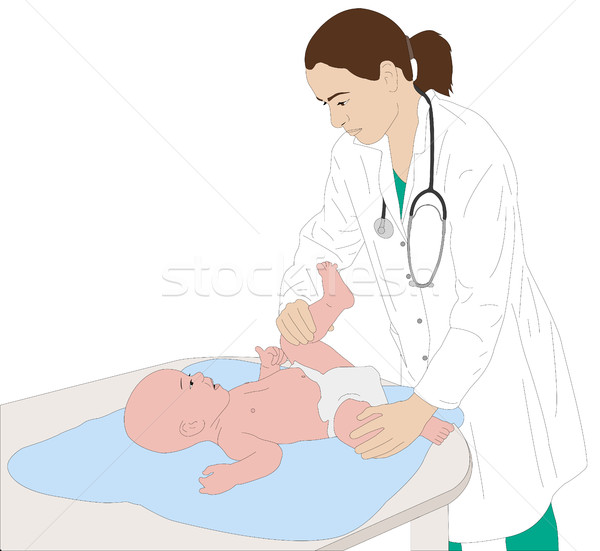 兒科醫師 檢查 嬰兒 插圖 醫生 健康 商業照片 © bokica