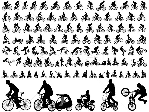 106 high quality bicyclists silhouettes Stock photo © bokica