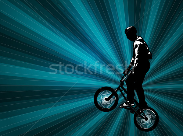 bmx stunt cyclist on the abstract background Stock photo © bokica