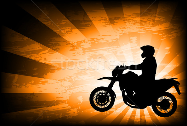 Stock photo: motorcyclist on the abstract background