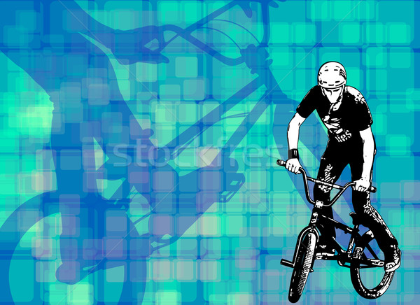 bmx stunt cyclist on the abstract background Stock photo © bokica