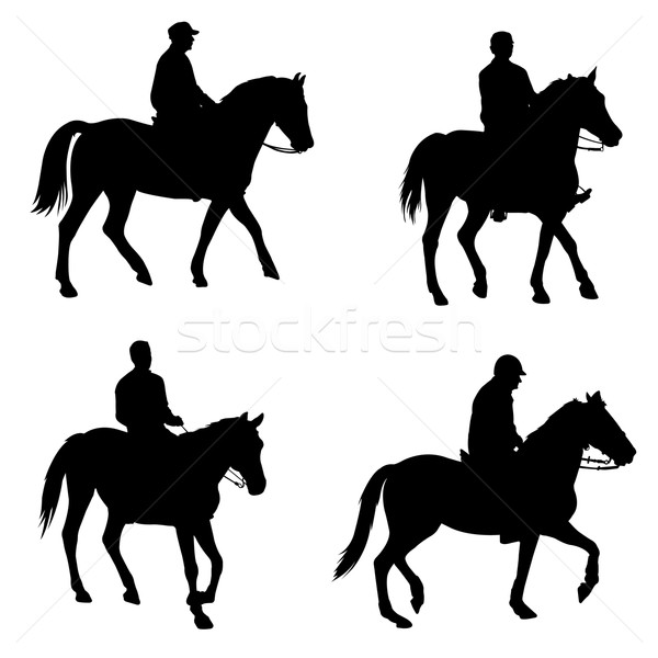 people riding horses silhouettes Stock photo © bokica
