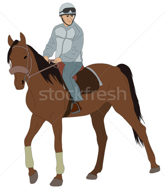 Foto stock: Homem · equitação · cavalo · mulher · esportes · natureza