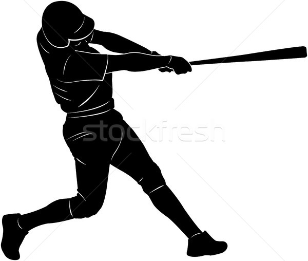 Baseball játékos sziluett sport egészség csapat fut Stock fotó © bokica