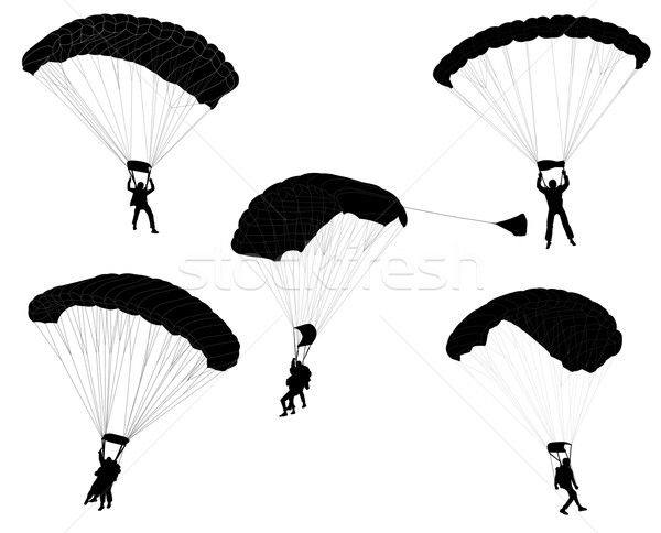 Silhouetten collectie sport vrijheid persoon lucht Stockfoto © bokica