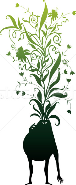 Zdaniem zielone dziwne ciemne charakter roślin Zdjęcia stock © bonathos