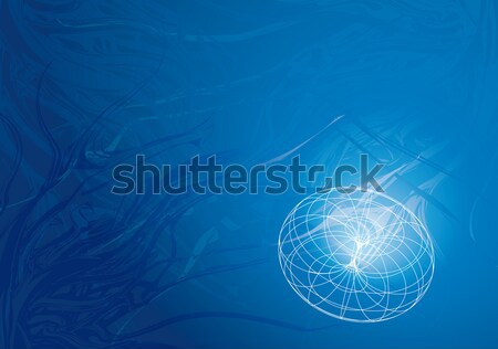 Subacquea blu wireframe tecnica gusto abstract Foto d'archivio © bonathos