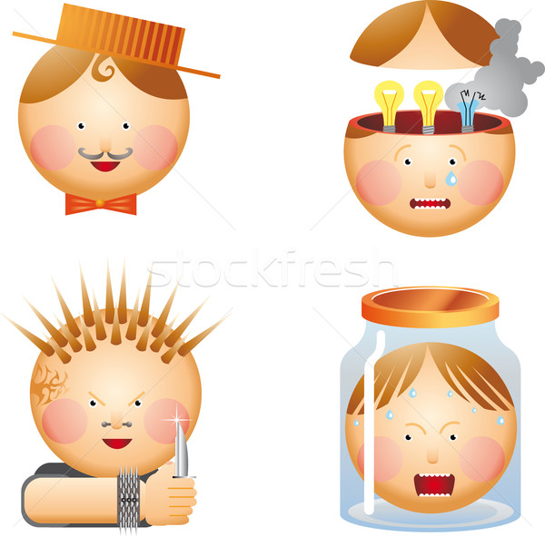 Little men's heads
 Stock photo © bonathos