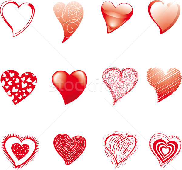 Twelve hearts Stock photo © bonathos