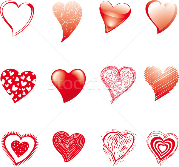 Stock photo: Twelve hearts