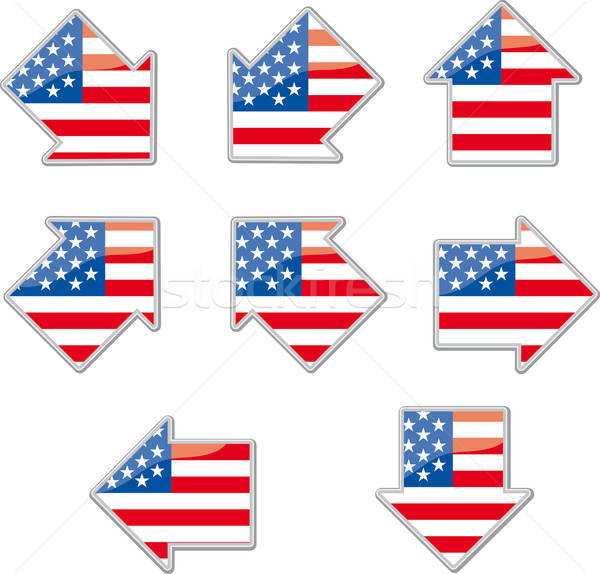 USA flag arrow placards
 Stock photo © bonathos