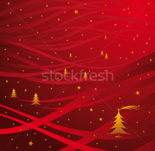 Natale abstract rosso albero di natale stelle panorama Foto d'archivio © bonathos