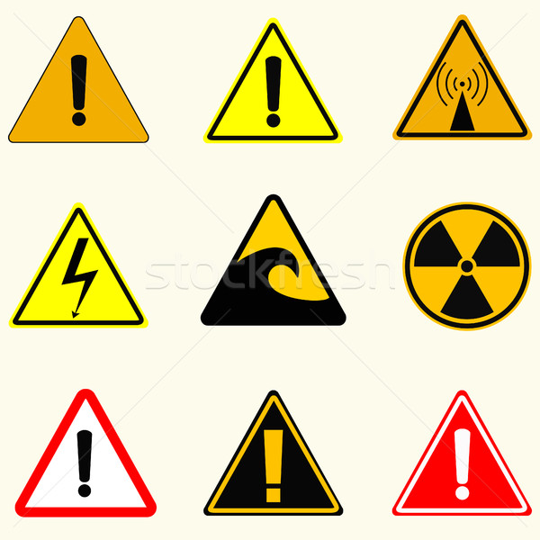 Stock photo: Coution signs set