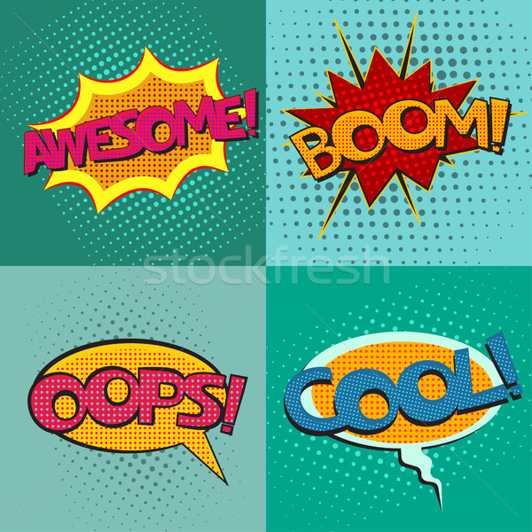 Pop-Art Set Boom oops Stock foto © BoogieMan